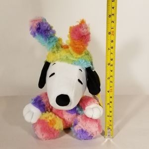 Snoopy Easter Bunny Tie Dye Rainbow Plush Hallmark 2019 NWT Peanuts
